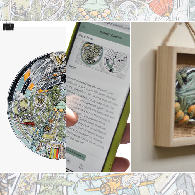 Find Your Gnome - Guided Journey Package with 10x10 print, 28 Day Course, Medallion Art, & Free Shipping